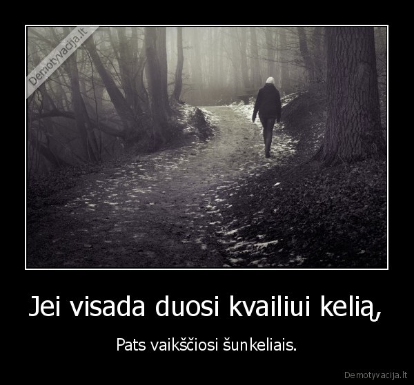 Jei visada duosi kvailiui kelią,