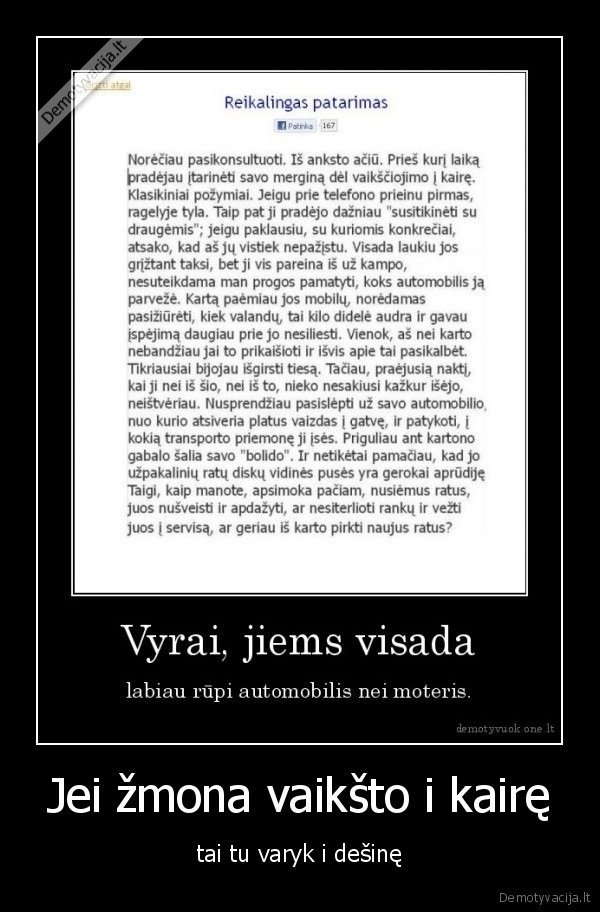 Jei žmona vaikšto i kairę