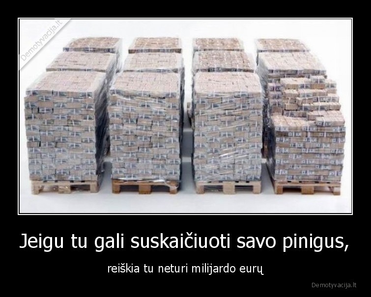 milijardas,eurai,pinigai
