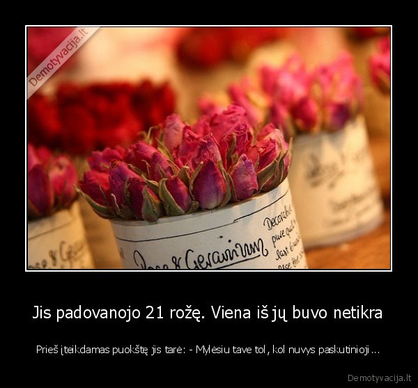 Jis padovanojo 21 rožę. Viena iš jų buvo netikra