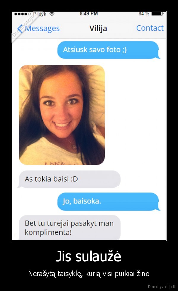 komplimentas,nerasyta, taisykle,grazi, mergina