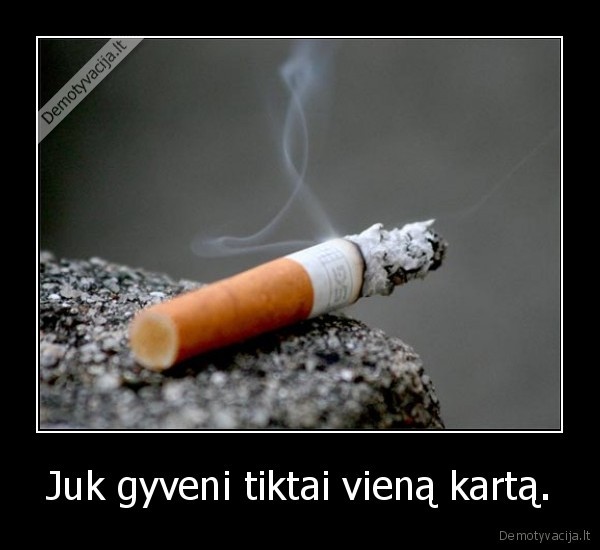 Juk gyveni tiktai vieną kartą.