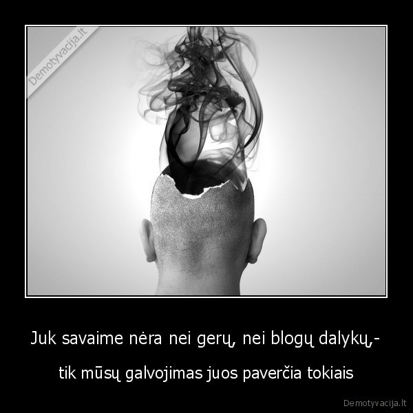 Juk savaime nėra nei gerų, nei blogų dalykų,-