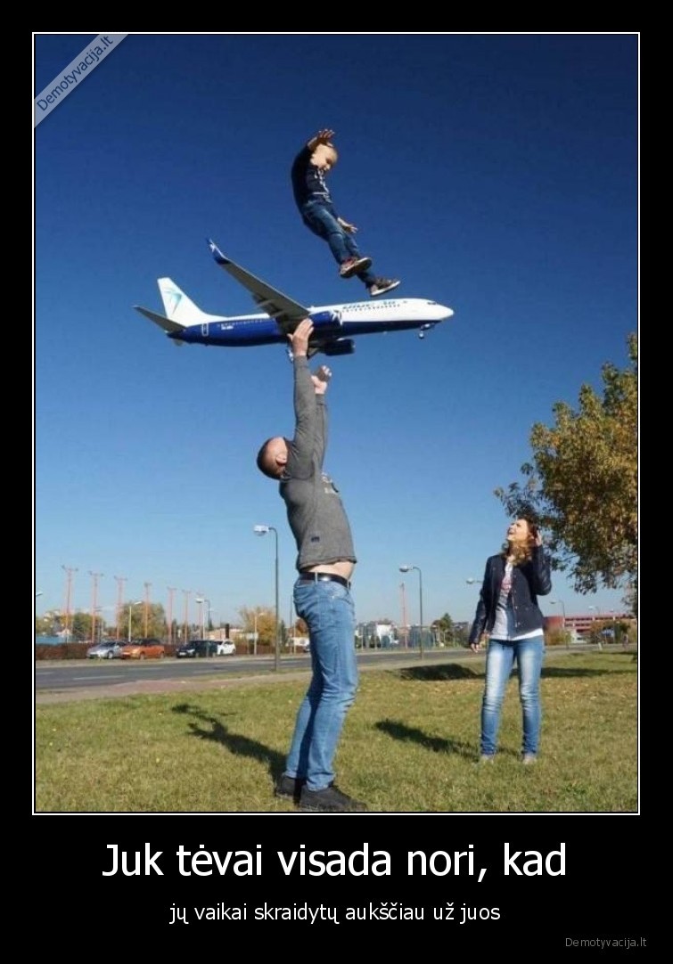 tevai,vaikai,lektuvas,skraido
