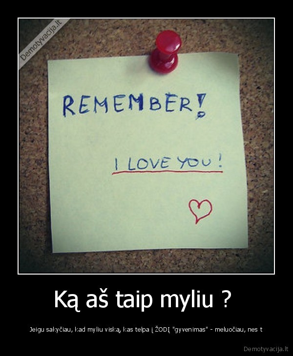Ką aš taip myliu ? 