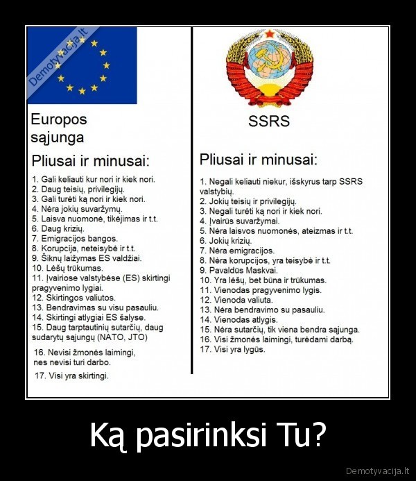 ssrs,es,sovietu, sajunga,europos, sajunga,pliusai,minusai