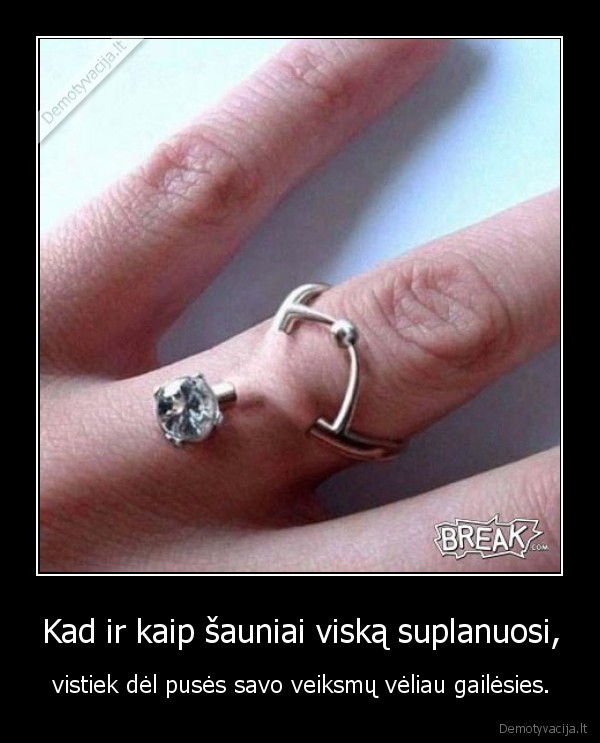 Kad ir kaip šauniai viską suplanuosi,