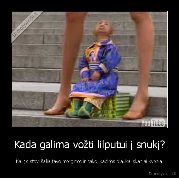 Kada galima vožti lilputui į snukį?