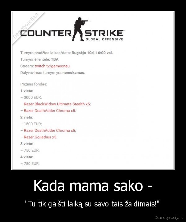 gameon,turnyras,mama,zaidimai,cs, go