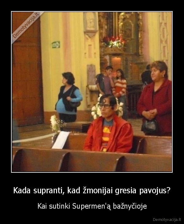 supermenas, baznycioje