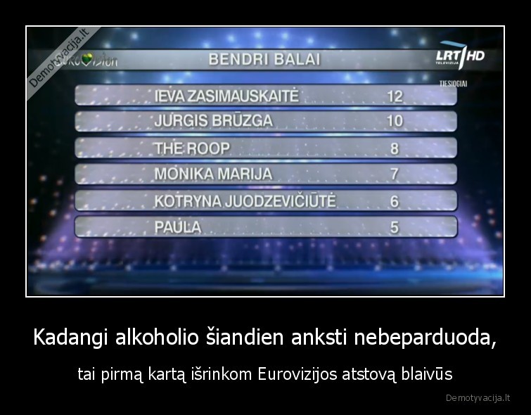 eurovizija,alkoholis,ieva