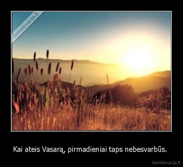 Kai ateis Vasarą, pirmadieniai taps nebesvarbūs. 