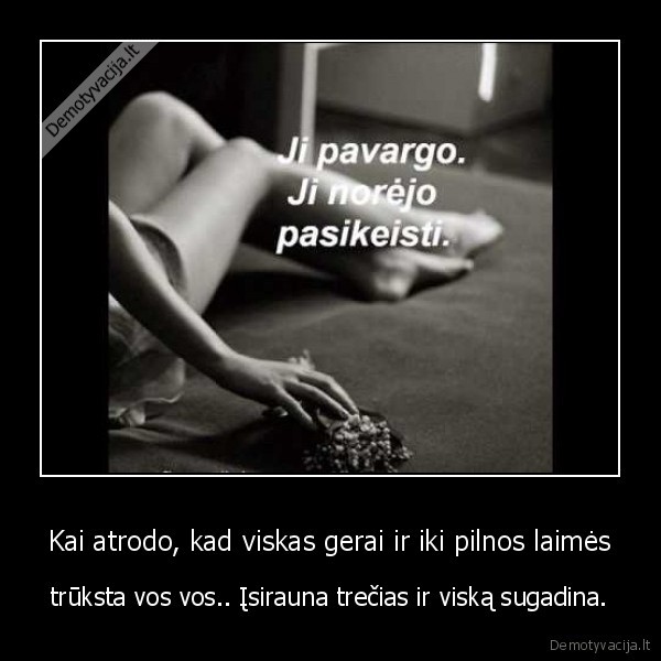 Kai atrodo, kad viskas gerai ir iki pilnos laimės