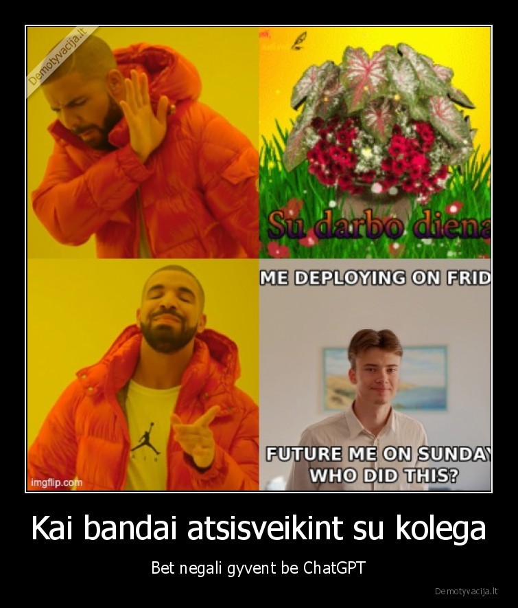 Kai bandai atsisveikint su kolega
