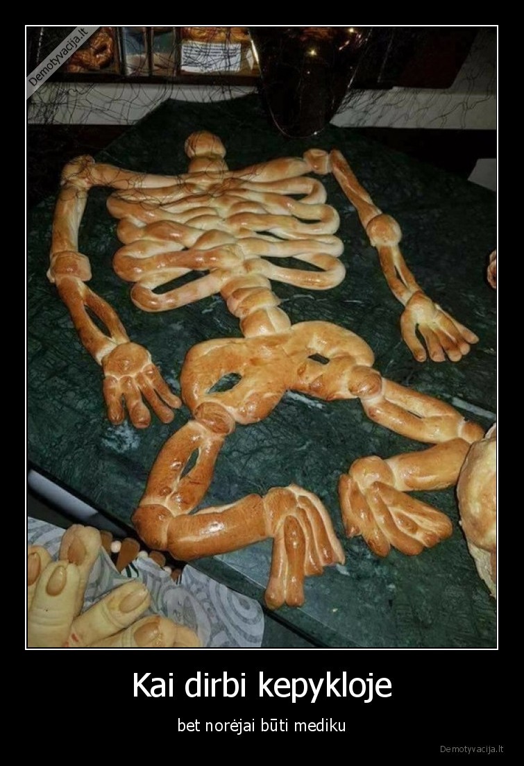 medikas,kepykla,kepa,skeletas