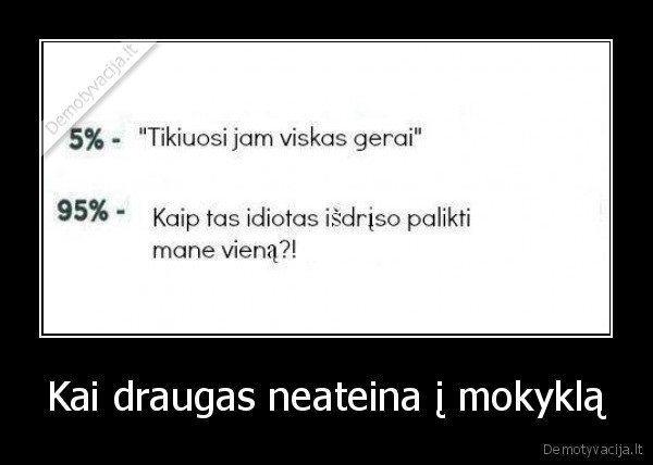 Kai draugas neateina į mokyklą