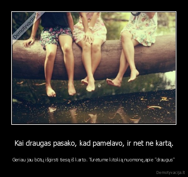 Kai draugas pasako, kad pamelavo, ir net ne kartą.