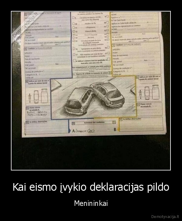 avarija,eismo, ivykio, deklaracija