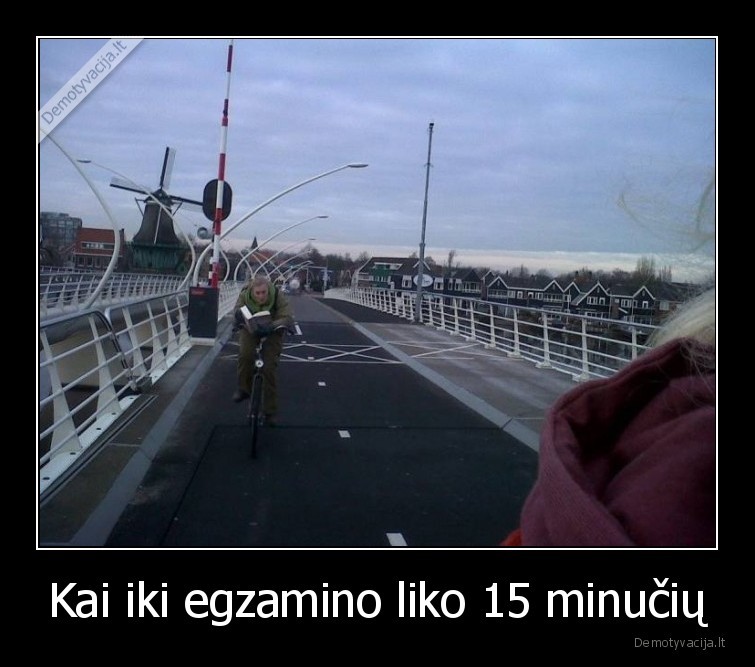 skaitymas,egzaminas,dviratis