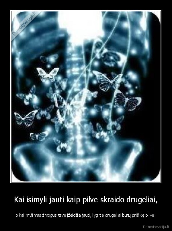 Kai isimyli jauti kaip pilve skraido drugeliai,