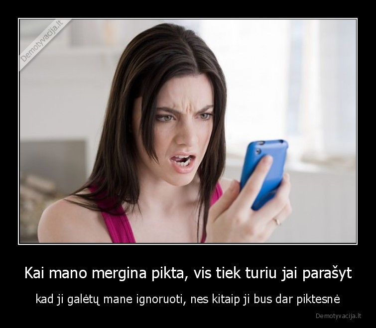 mergina,piktumas,zinute