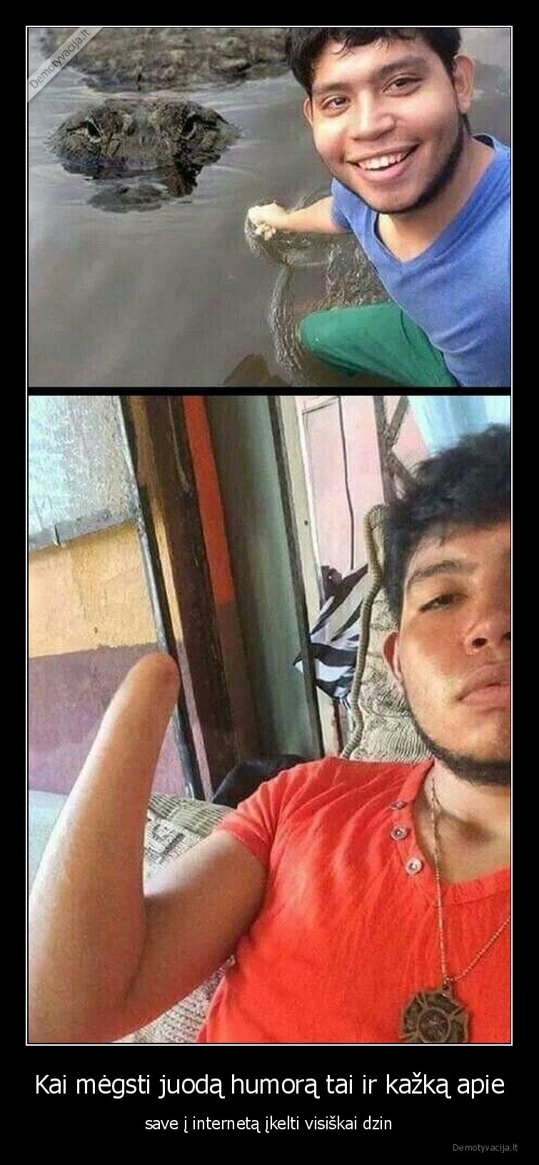 juodas, humoras,pries, ir, po,aligatorius,krokodilas,be, rankos