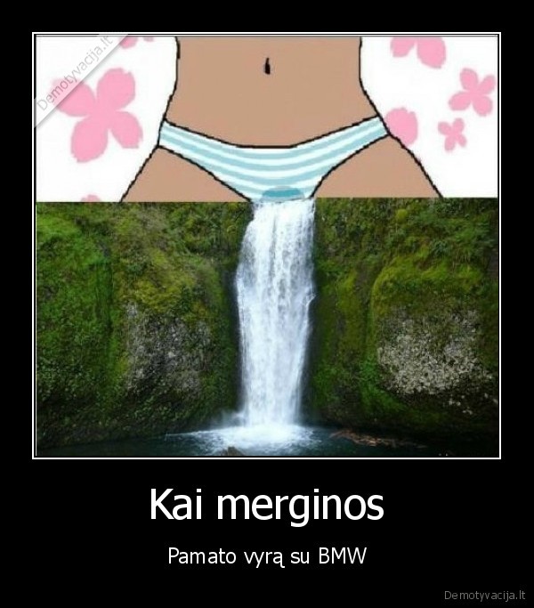 bmw,sudreko, mergina,krioklys