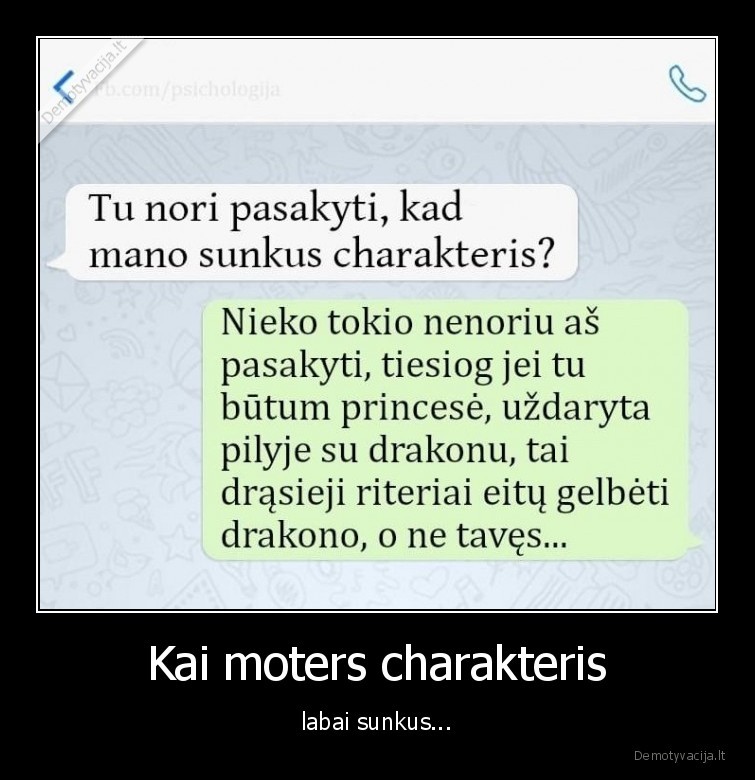 moteris,charakteris,drakonas,sms,zinute