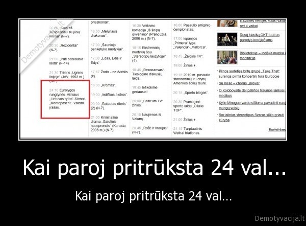 Kai paroj pritrūksta 24 val...