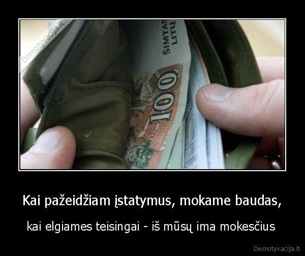 Kai pažeidžiam įstatymus, mokame baudas,