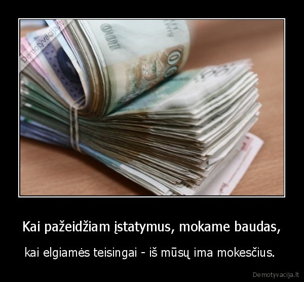 Kai pažeidžiam įstatymus, mokame baudas,