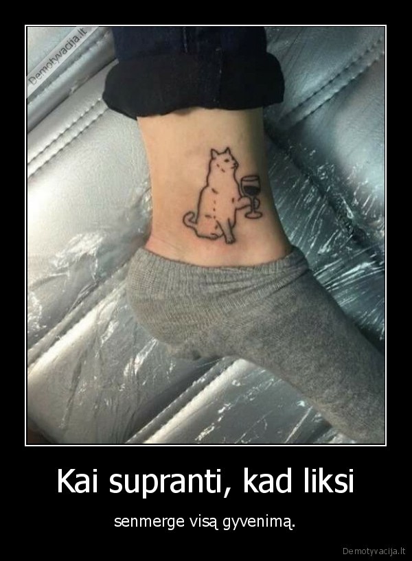 senmerge,kate,katinas,tatuiruote