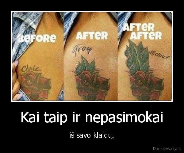 pamoka,klaida,tatuiruote