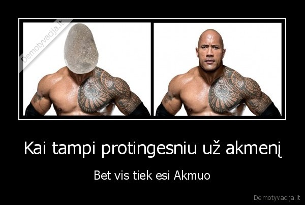 Kai tampi protingesniu už akmenį