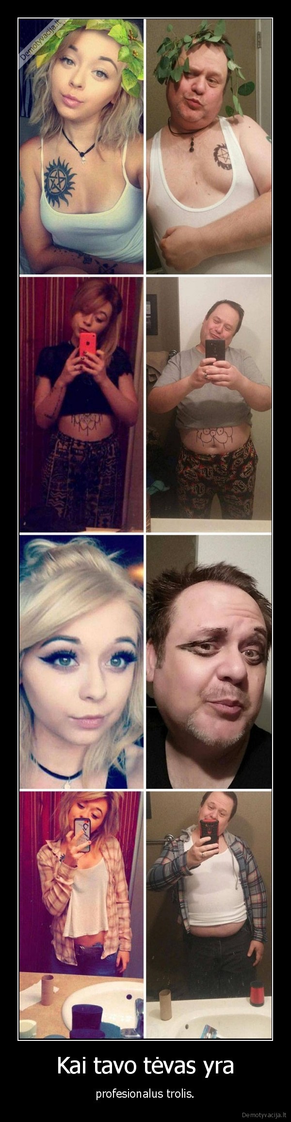 tevas,mergina,trolis