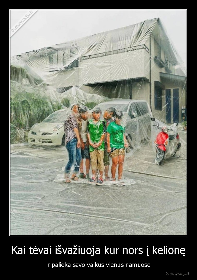 vaikai,tevai,kelione,namai