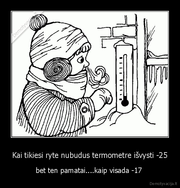 Kai tikiesi ryte nubudus termometre išvysti -25