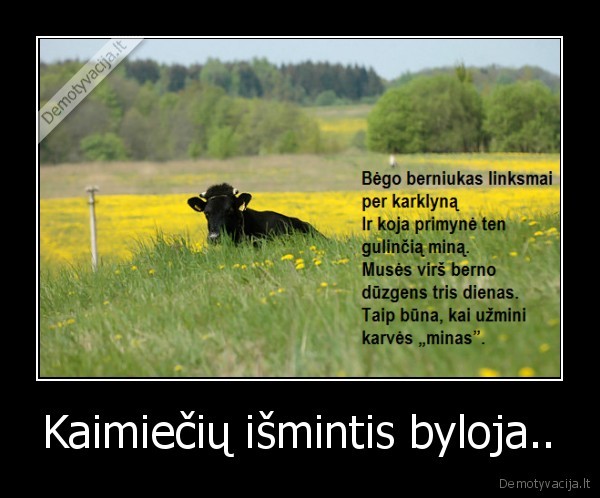 Kaimiečių išmintis byloja..