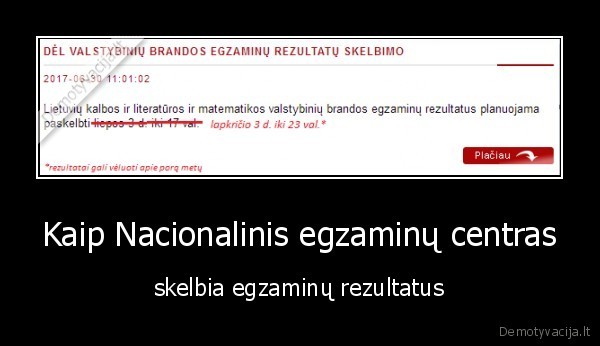 mokslai,egzaminai,rezultatai,nec