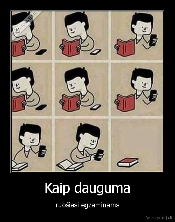 egzaminai,ruostis,telefonas,knyga