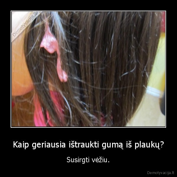 plaukai,vezys,guma