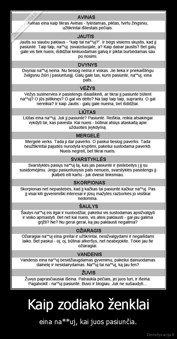 Kaip zodiako ženklai