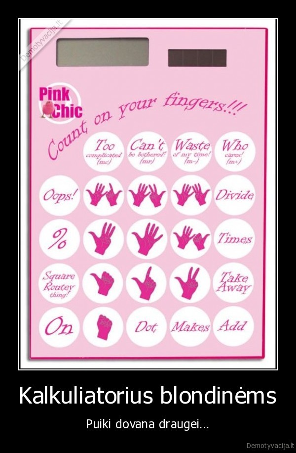 Kalkuliatorius blondinėms