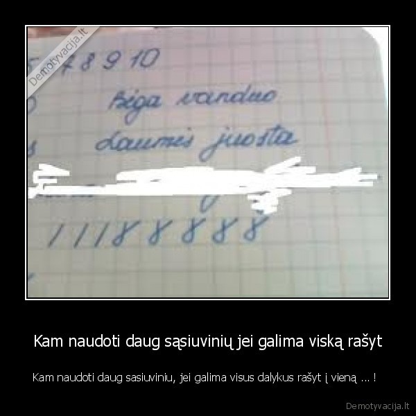 Kam naudoti daug sąsiuvinių jei galima viską rašyt