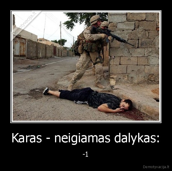 Karas - neigiamas dalykas: