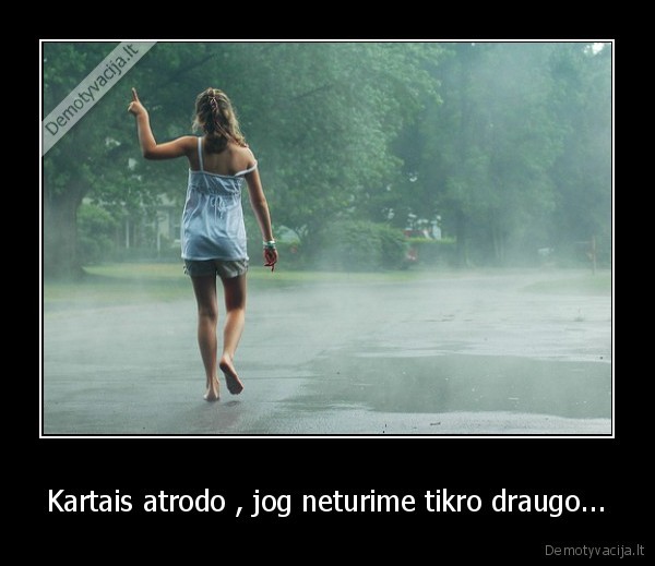 Kartais atrodo , jog neturime tikro draugo...