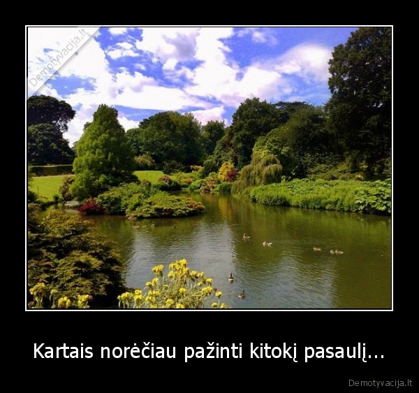 Kartais norėčiau pažinti kitokį pasaulį...