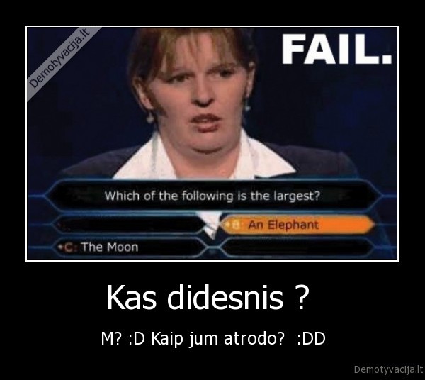 Kas didesnis ? 