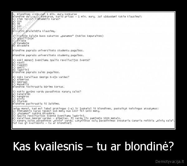 Kas kvailesnis – tu ar blondinė?