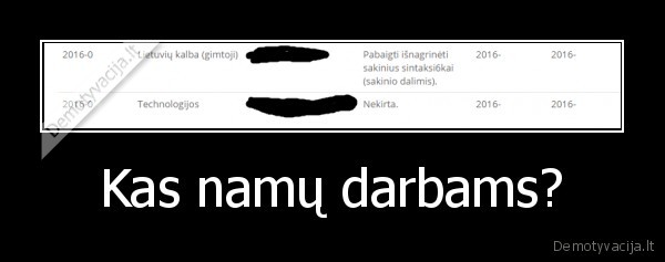 Kas namų darbams?